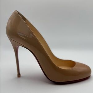 Christian Louboutin Fifi 100 Nude Patent Leather Round Toe Pump – EU 39 / US 8.5
